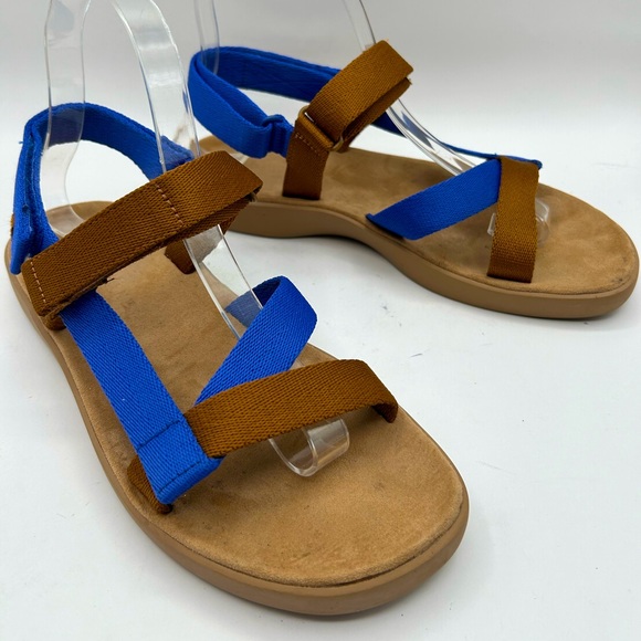 Everlane Women's The Renew Sport Sandal Size 7.5, Camel Tan and blue, scrappy - Picture 7 of 12
